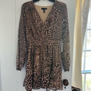 Aqua Ruffle Cheetah Dress